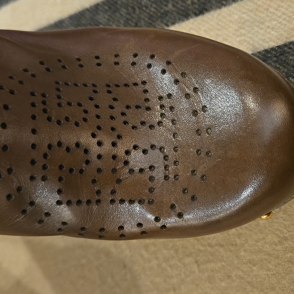 Tory Burch Brown Leather Clogs Sz 10 - Picture 5 of 9